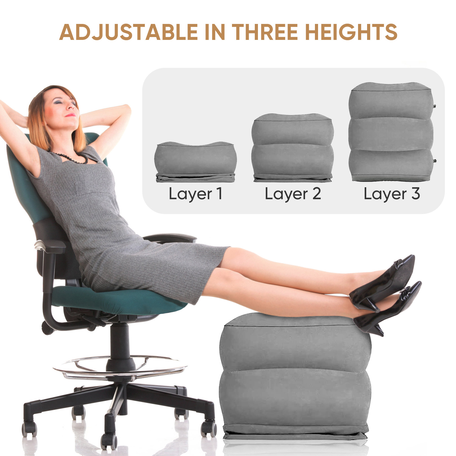 Travel Pillow Inflatable - Apoio para os Pés de Avião,
