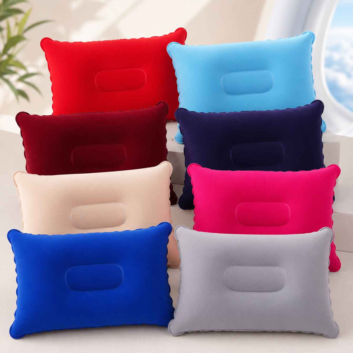 Travel Pillow Inflatable - Pacote com 2 Almofadas Infláveis Ultraleves