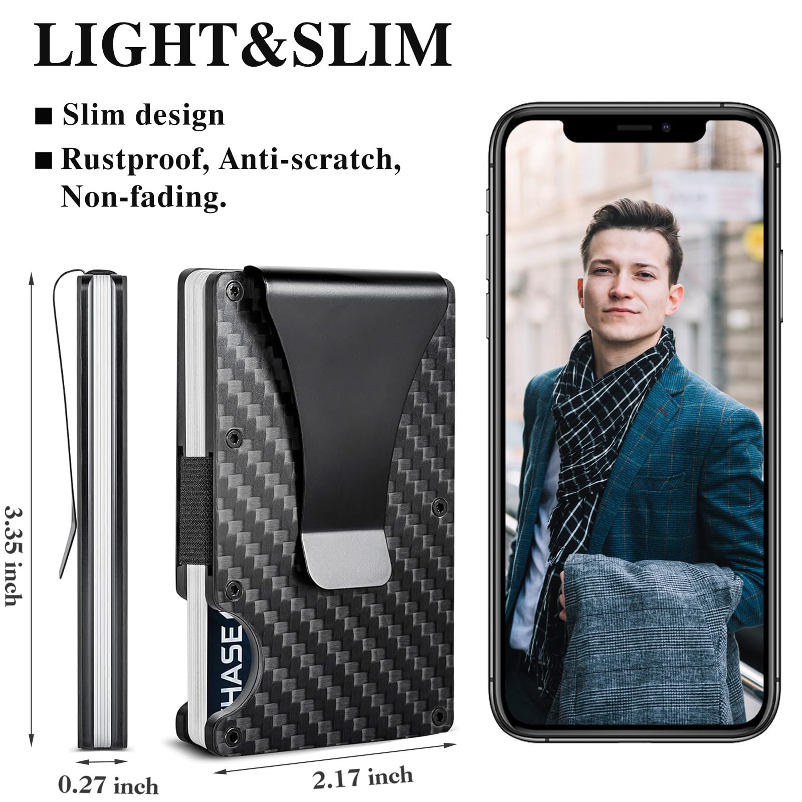 Carteira de Fibra de Carbono,  - Travel Wallet Slim avaliação e preço