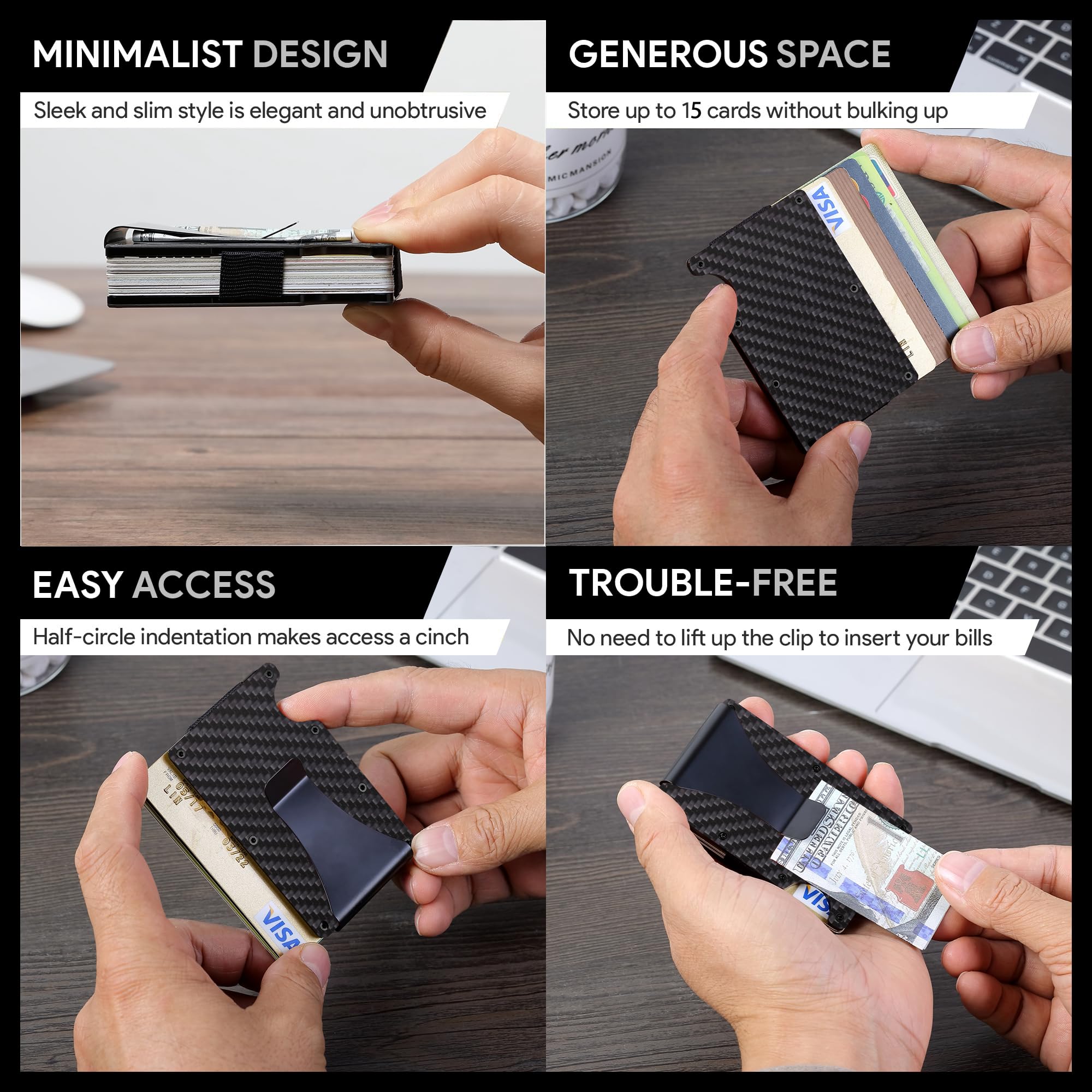 Carteira de Fibra de Carbono,  - Travel Wallet Slim avaliação e preço